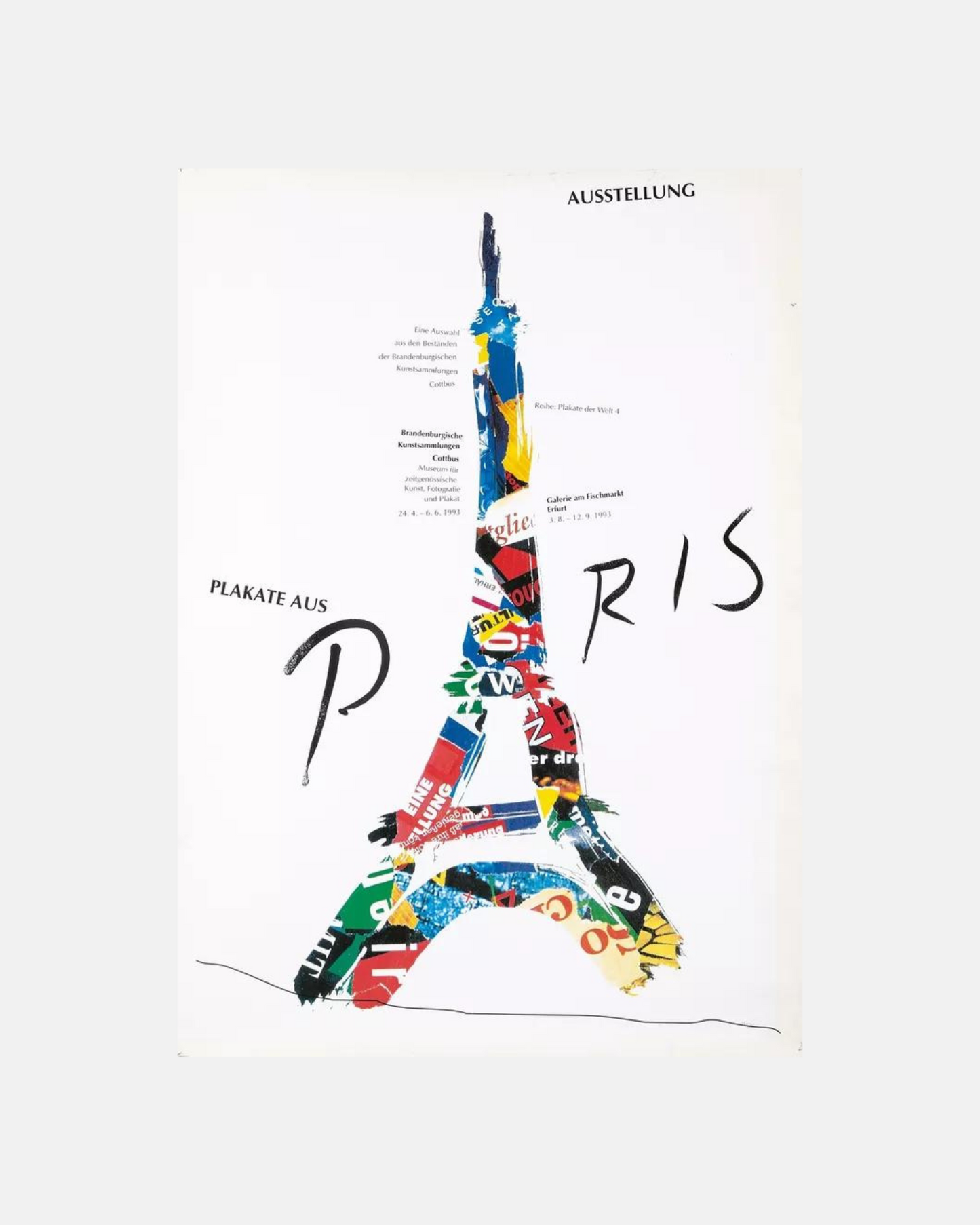 Original Vintage Plakate aus Paris Eiffel Tower 1993 Exhibition Print