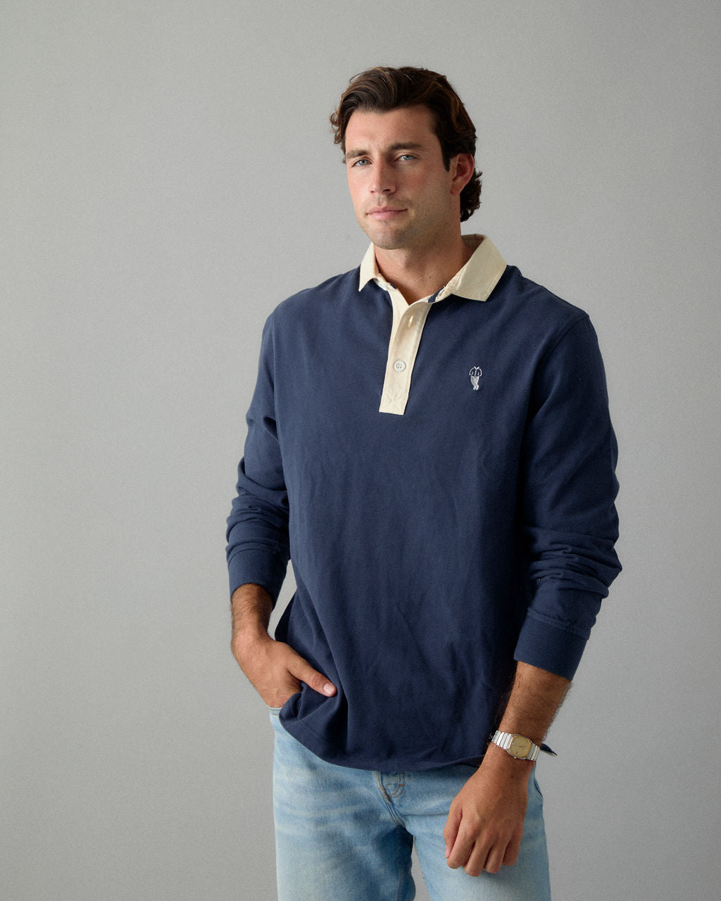 'Le Rugby' Classique Navy Rugby Shirt