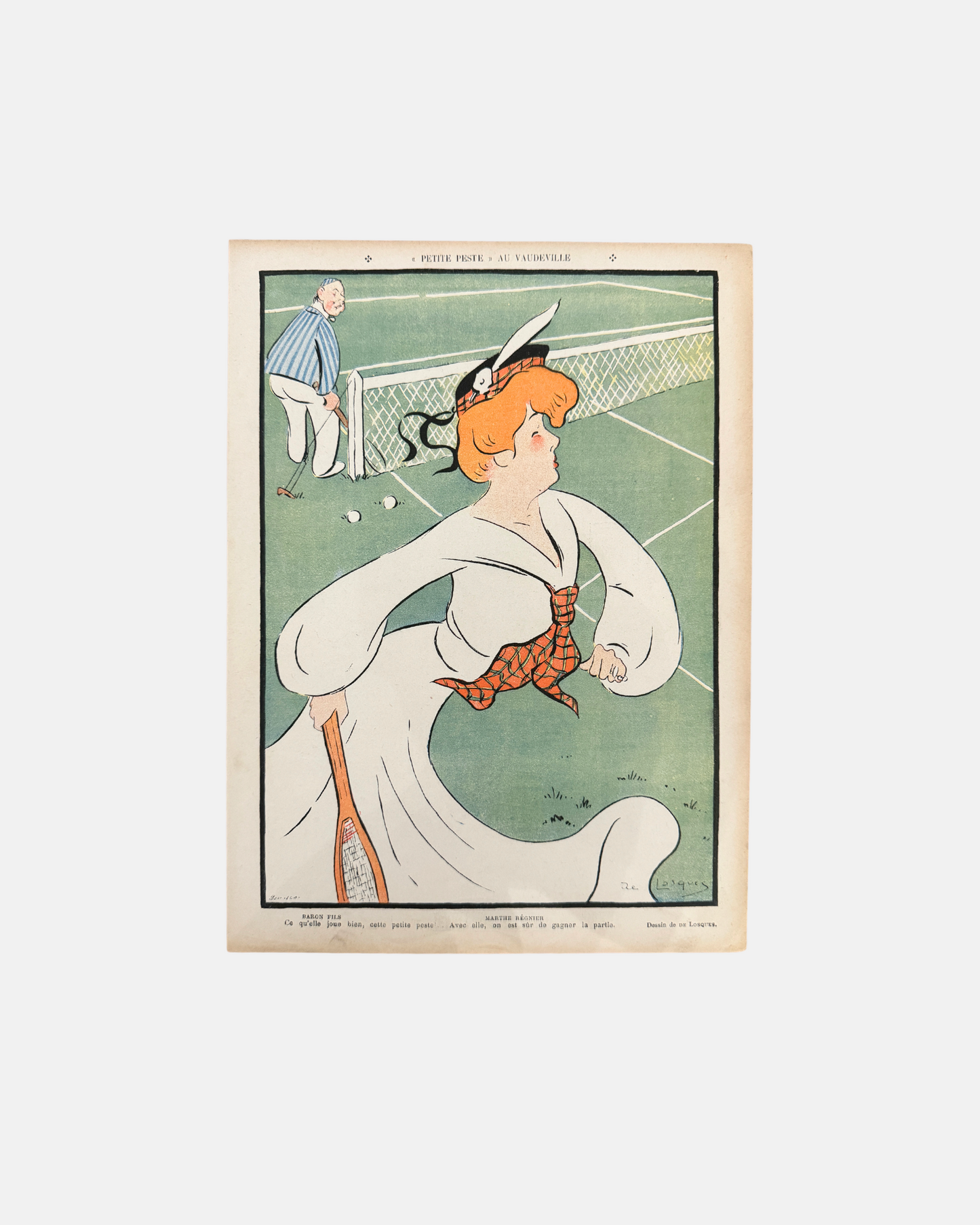 De Losques 1905 Marthe Régnier, Caricature Print (Rare)