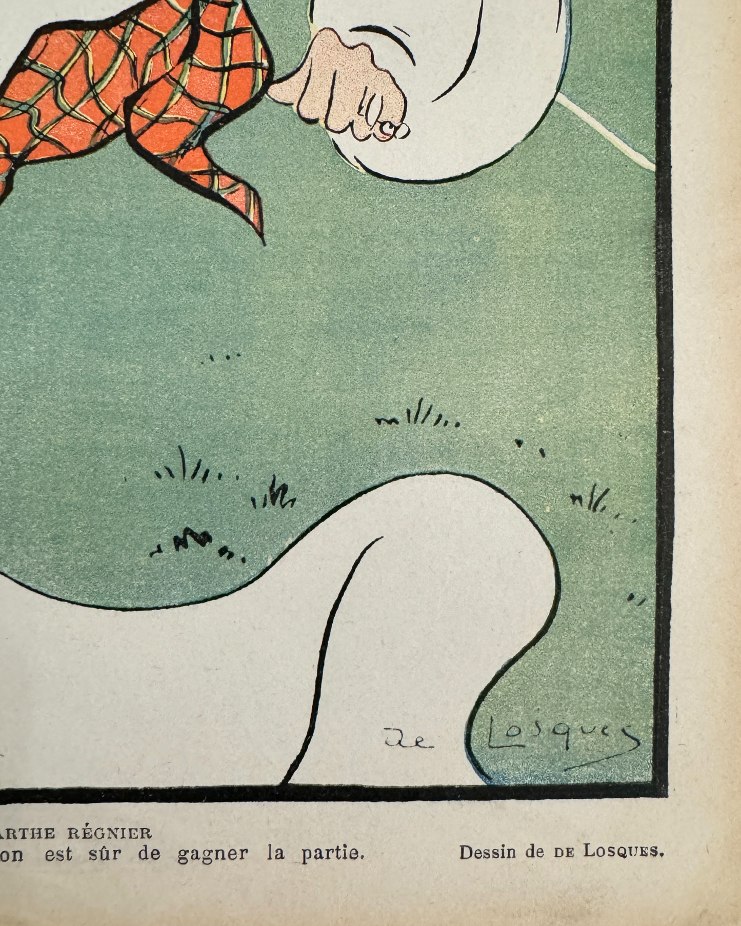 De Losques 1905 Marthe Régnier, Caricature Print (Rare)