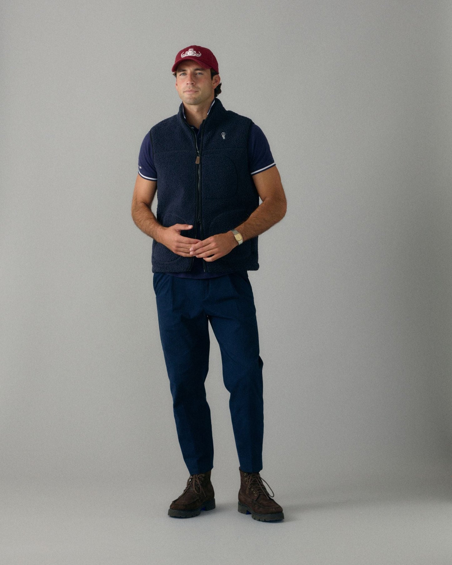 Alfré Navy Fleece Gilet