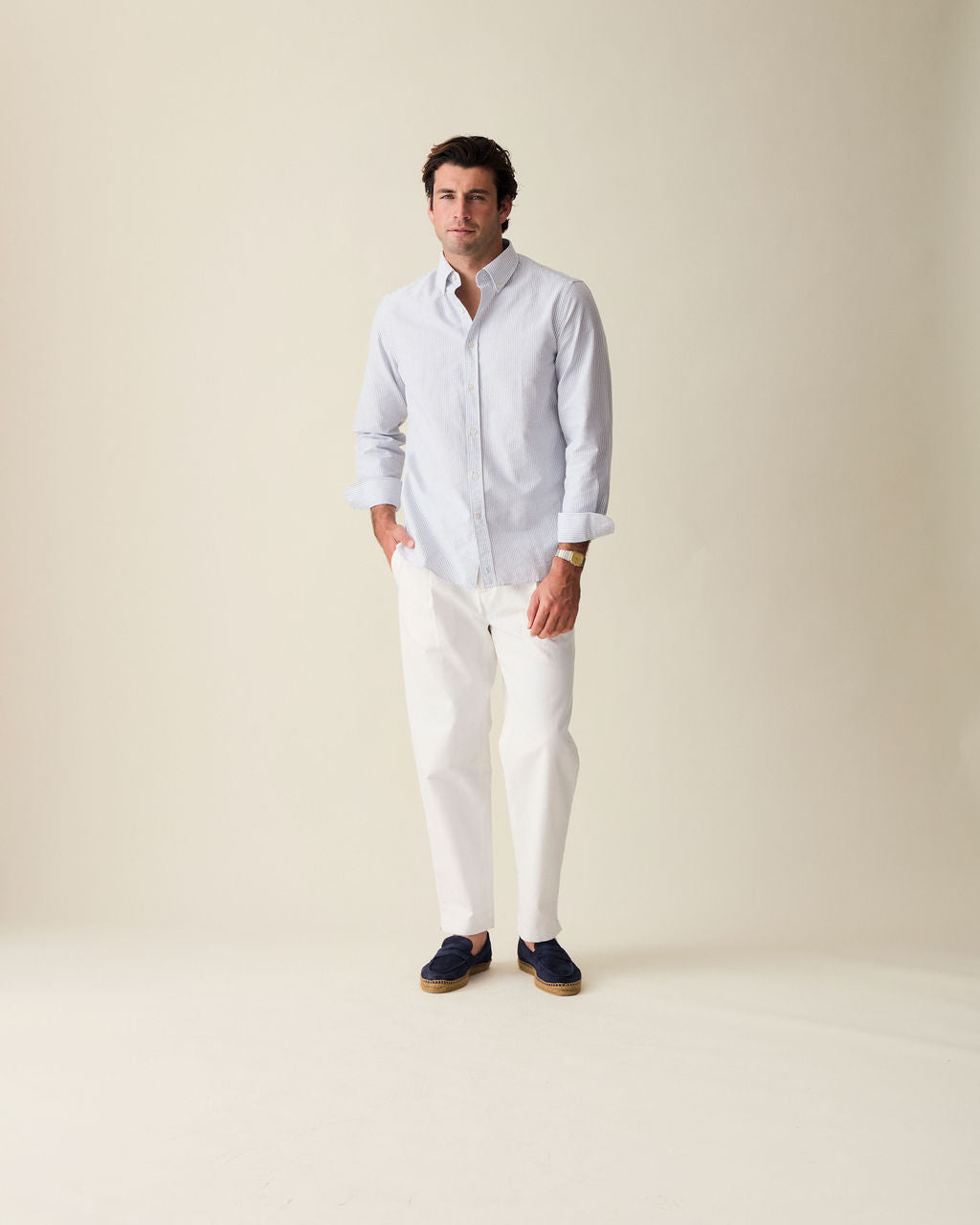 'Le Stripe' Navy Oxford Shirt