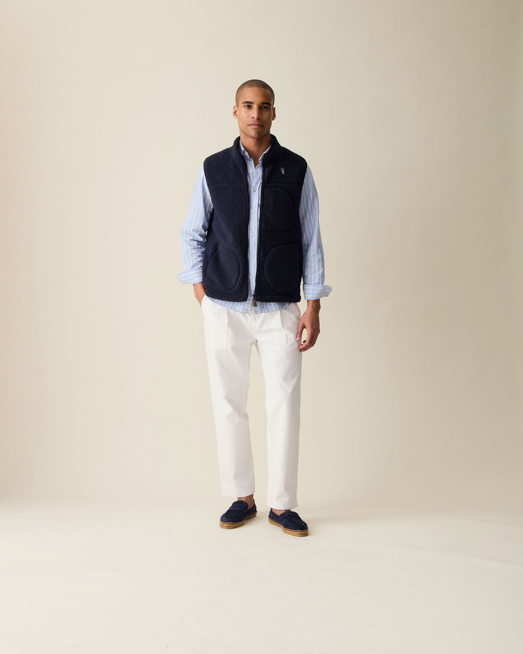 Wide Stripe Blue Oxford Shirt