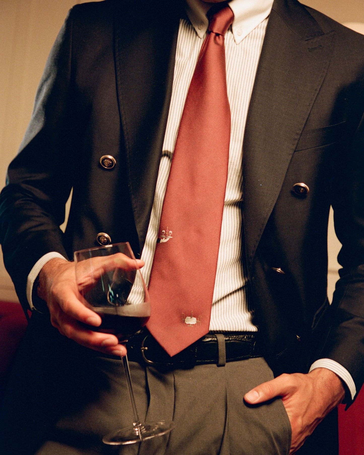 "Table for Two" Italian Silk Tie