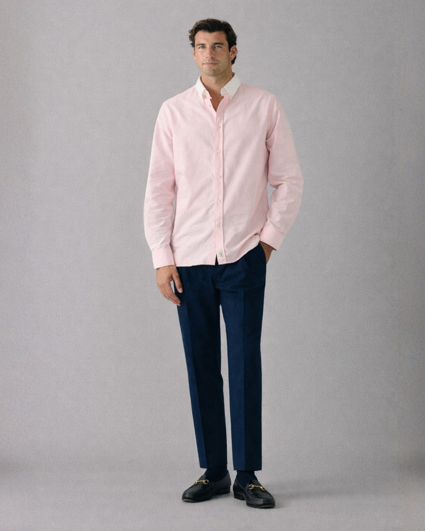 'Le Original' Pink Contrast Collar Oxford Shirt