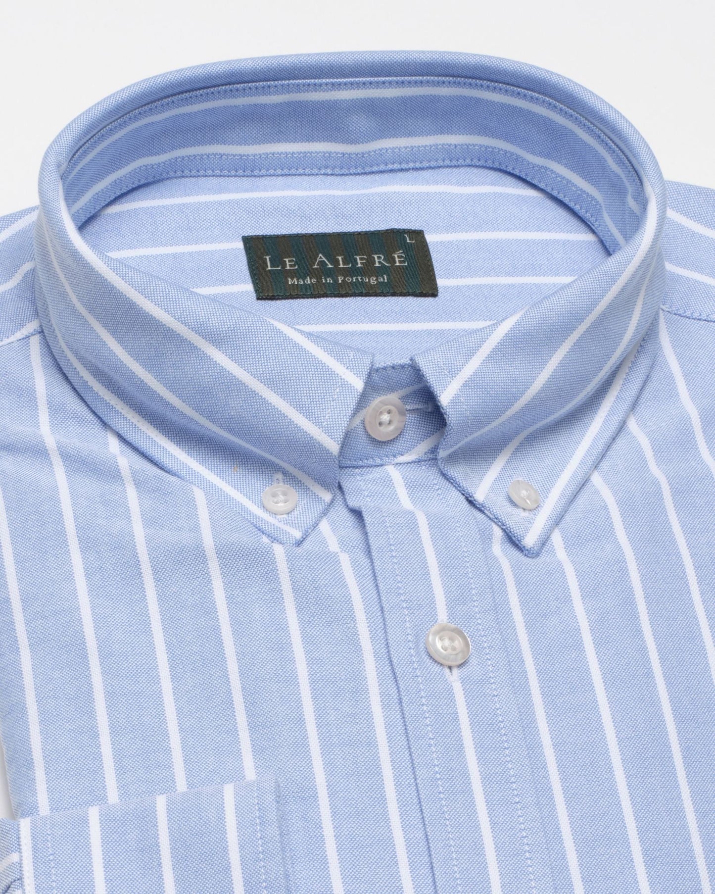 Wide Stripe Blue Oxford Shirt