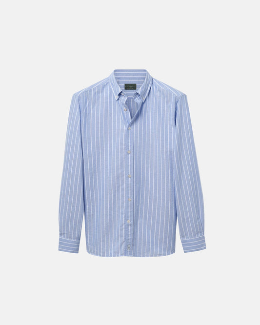 Wide Stripe Blue Oxford Shirt