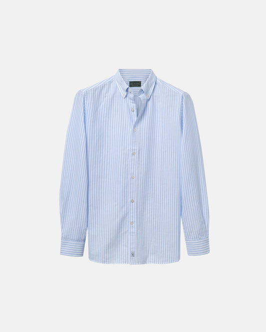 Wide Stripe Light Blue Oxford Shirt