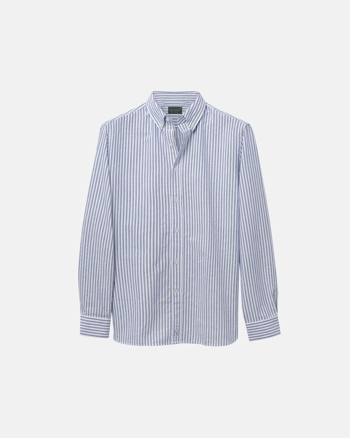 Wide Stripe Navy Oxford Shirt