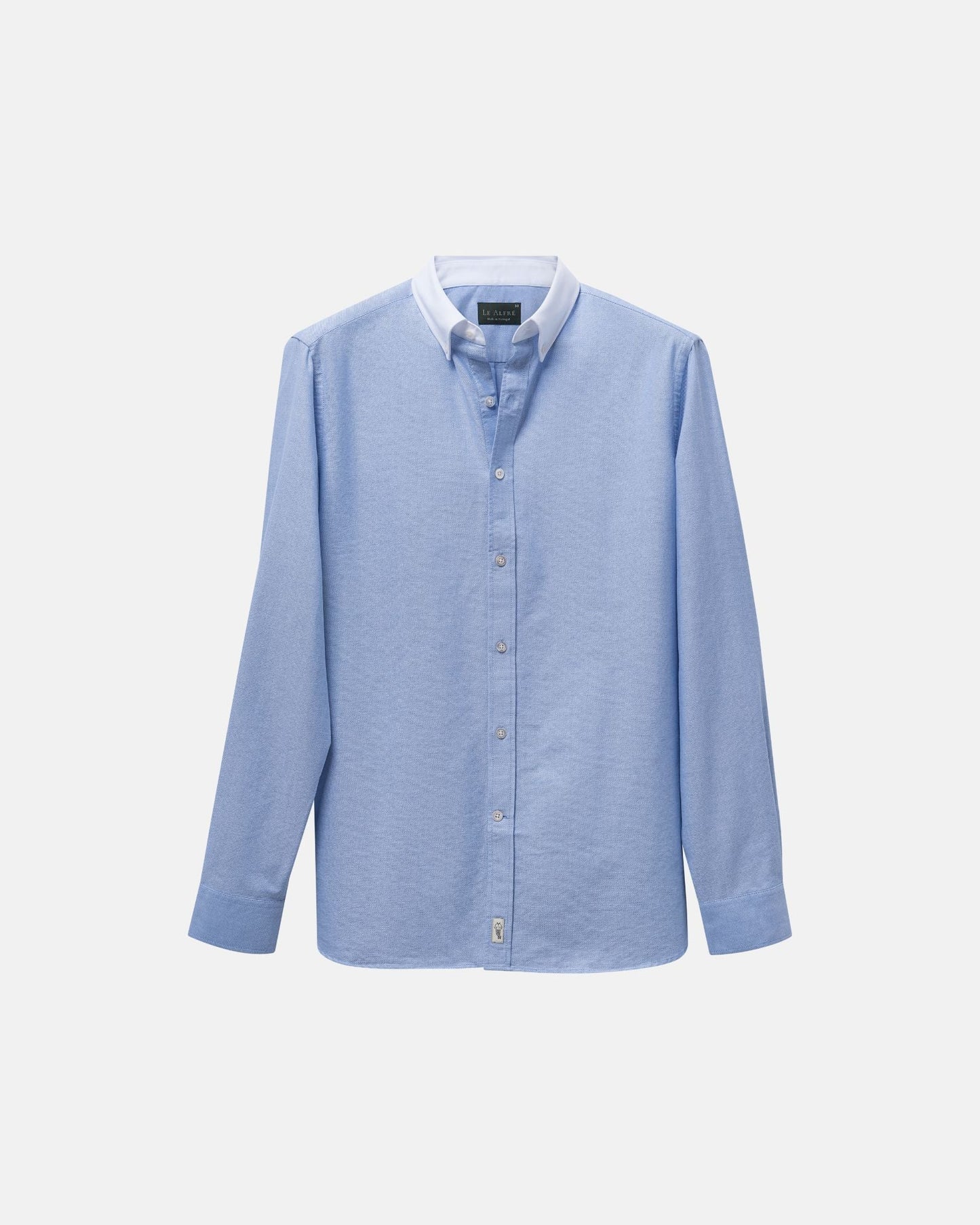 'Le Original' Blue Contrast Collar Oxford Shirt