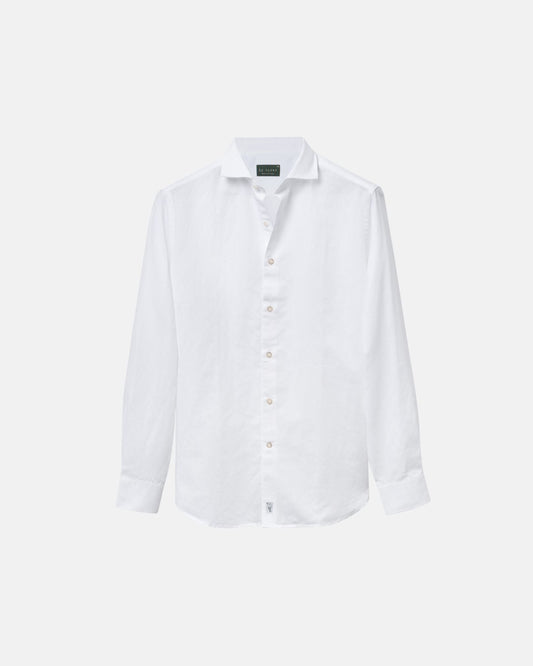 Classic White Linen-Blend Shirt